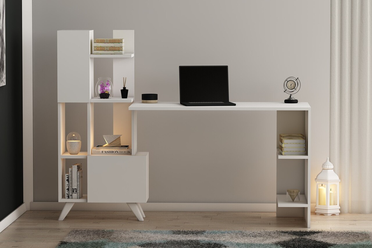 Birou, Hanah Home, Alis, 120x73x60 cm, Alb - imagine 7